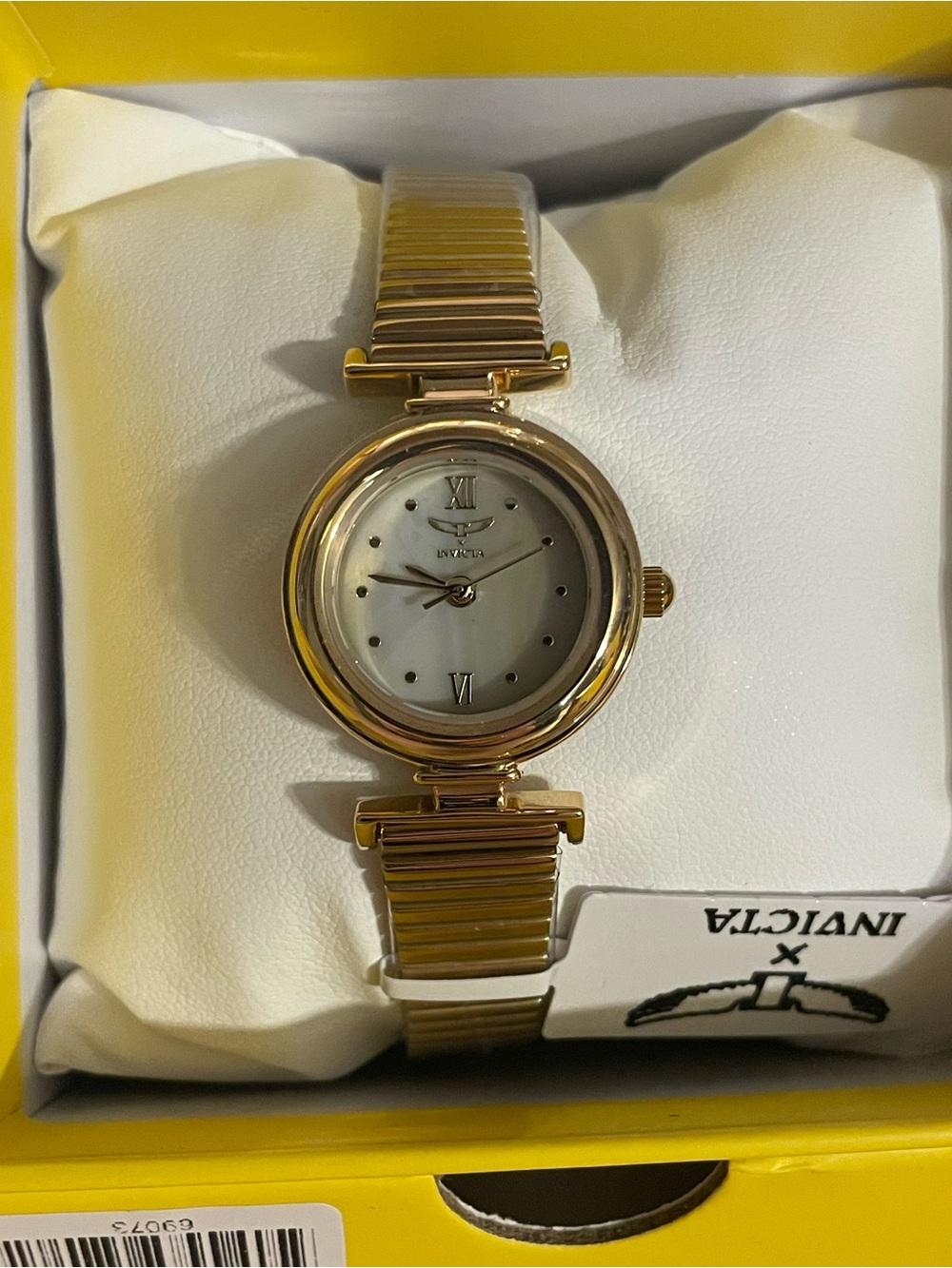 NIB Invicta Women's Gold Tone Mother-of-Pearl Dial Bracelet Watch